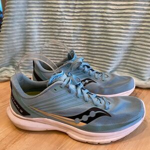 Men’s Saucony “Kinvara 12” Auqa Green Black Athletic Running Shoes Size 10